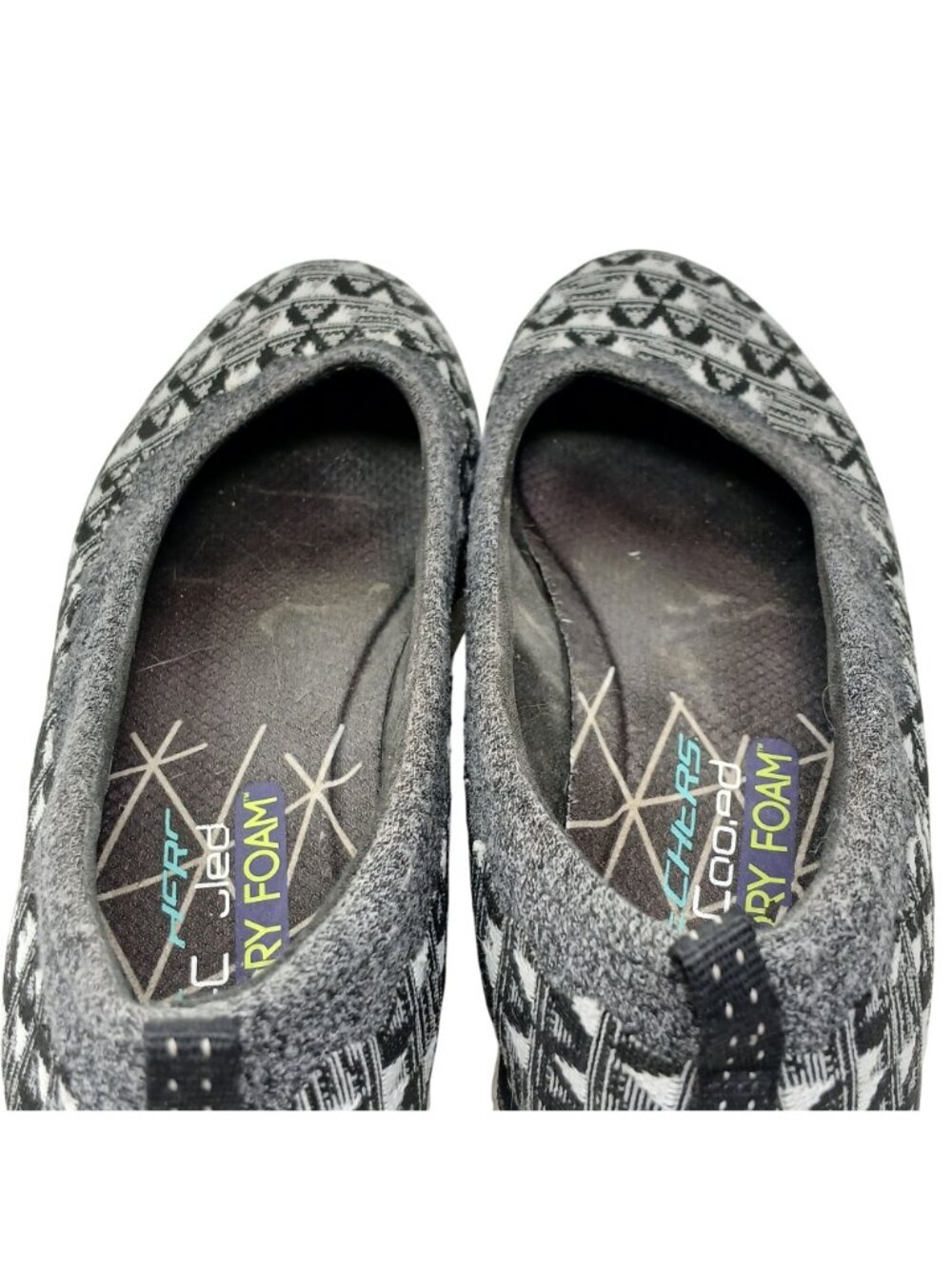 Skechers Air Cooled Memory Foam Size 8.5 SlipOn Comfort Shoes Gray Tribal #4-1 - Picture 8 of 11